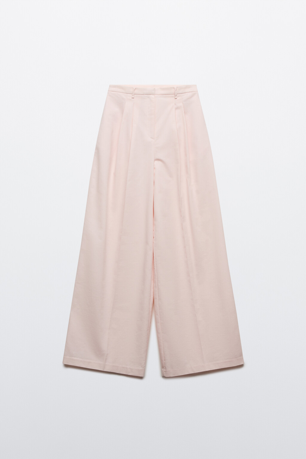 Брюки широкие костюмные с высокой посадкой - цвет розовый - 7