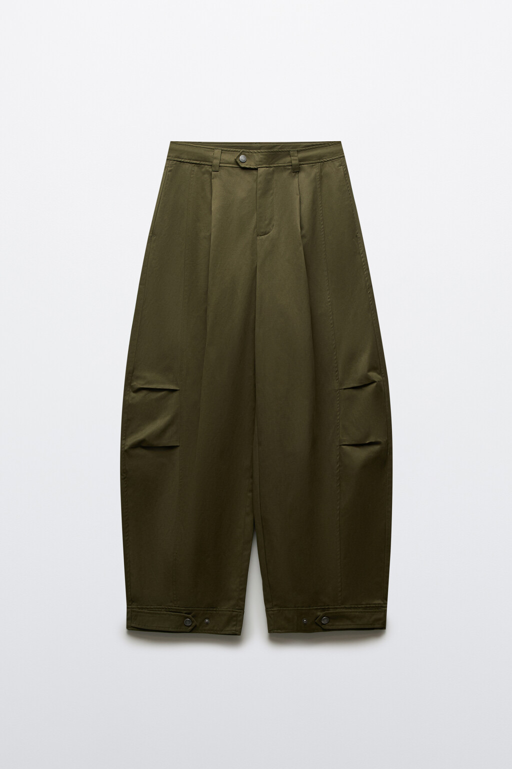 Брюки barrel fit со средней посадкой укороченные - цвет зеленый - 7