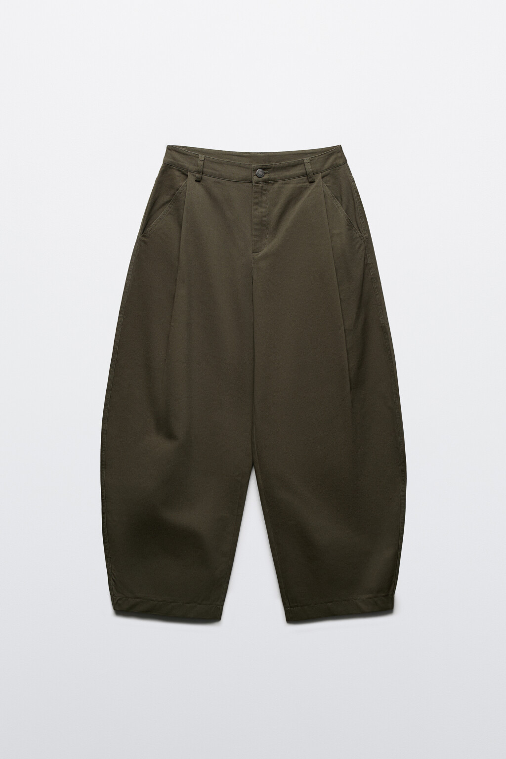 Брюки barrel fit костюмные со средней посадкой - цвет зеленый - 8