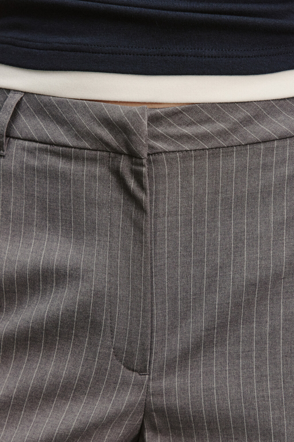 Брюки straight fit костюмные со средней посадкой - цвет серый - 6