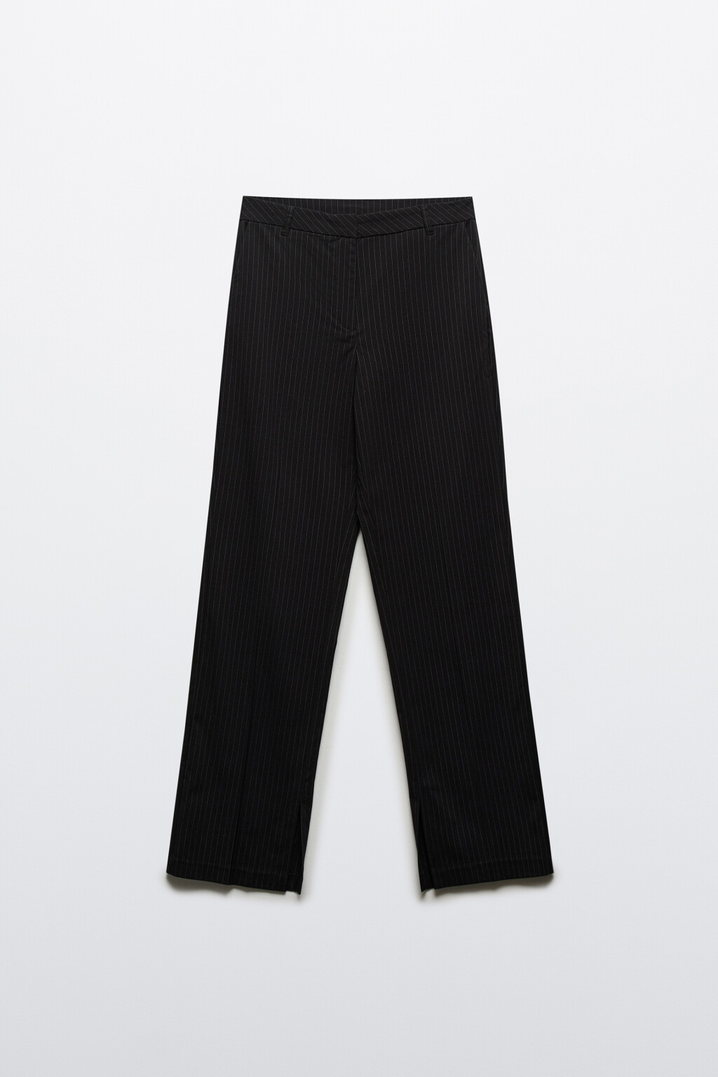 Брюки straight fit костюмные со средней посадкой - цвет черный - 1