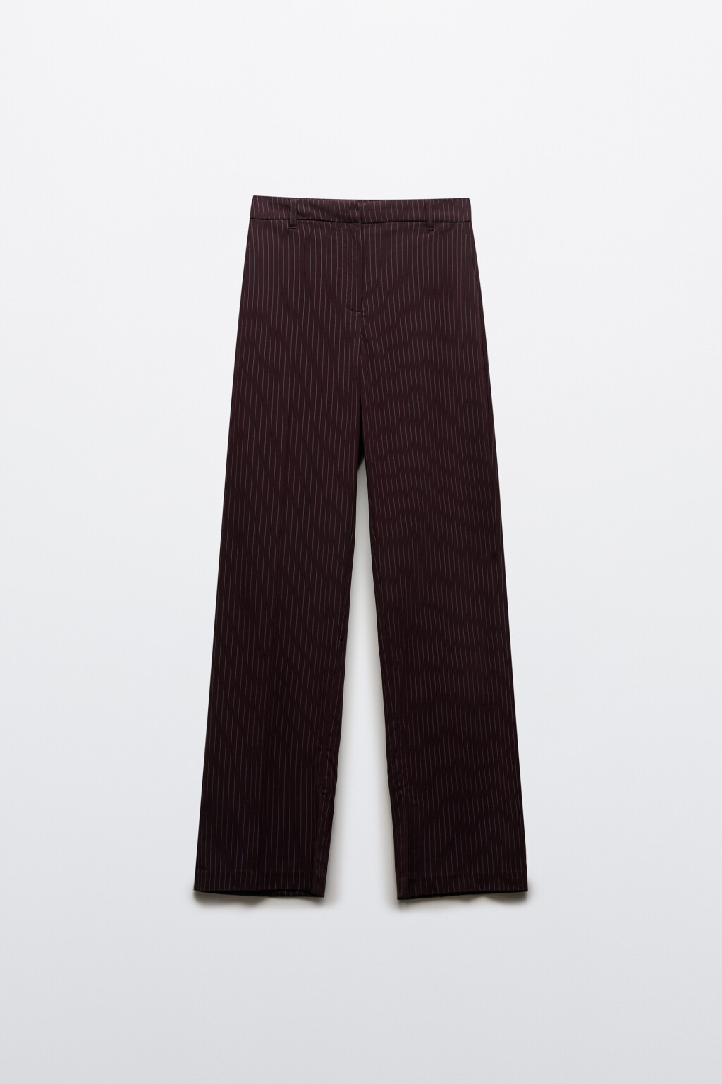 Брюки straight fit костюмные со средней посадкой - цвет бордовый - 1