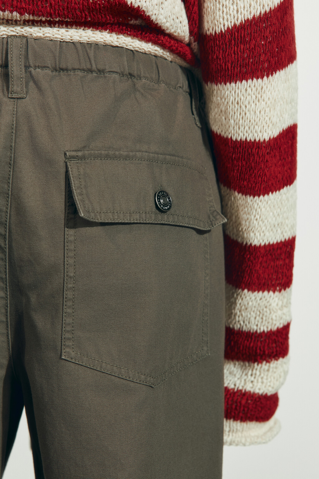 Брюки клеш хлопковые на завязках - цвет зеленый - 6