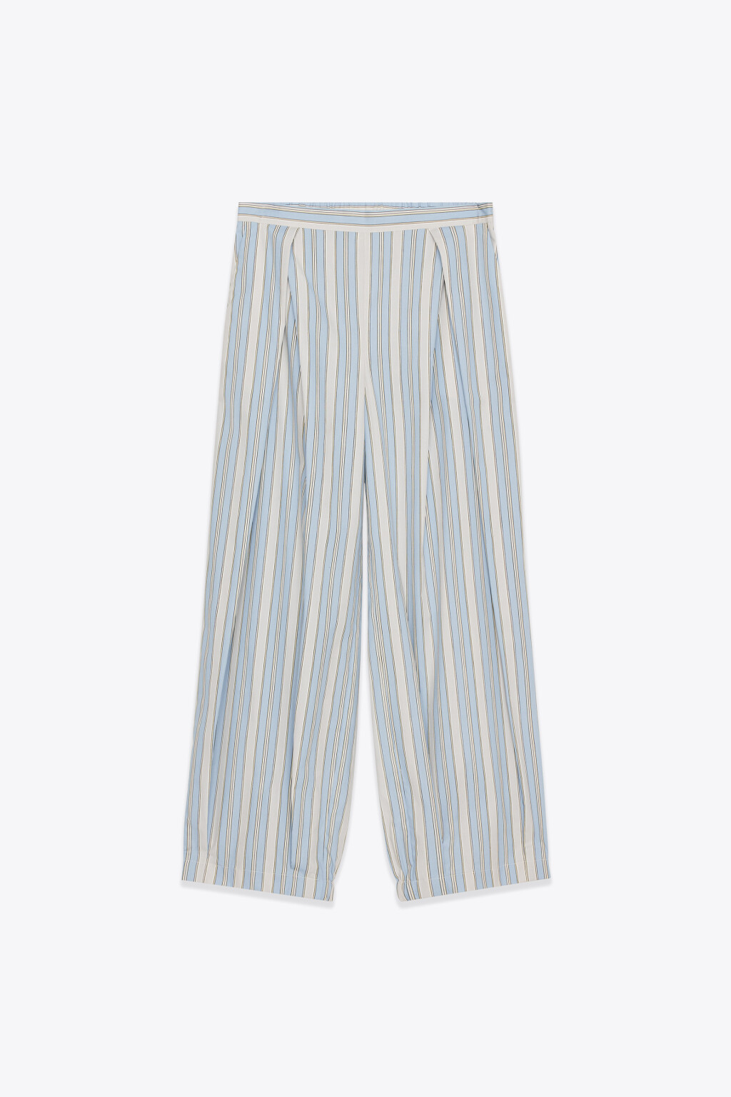 Брюки-баллоны на резинке с защипами - цвет голубой - 1