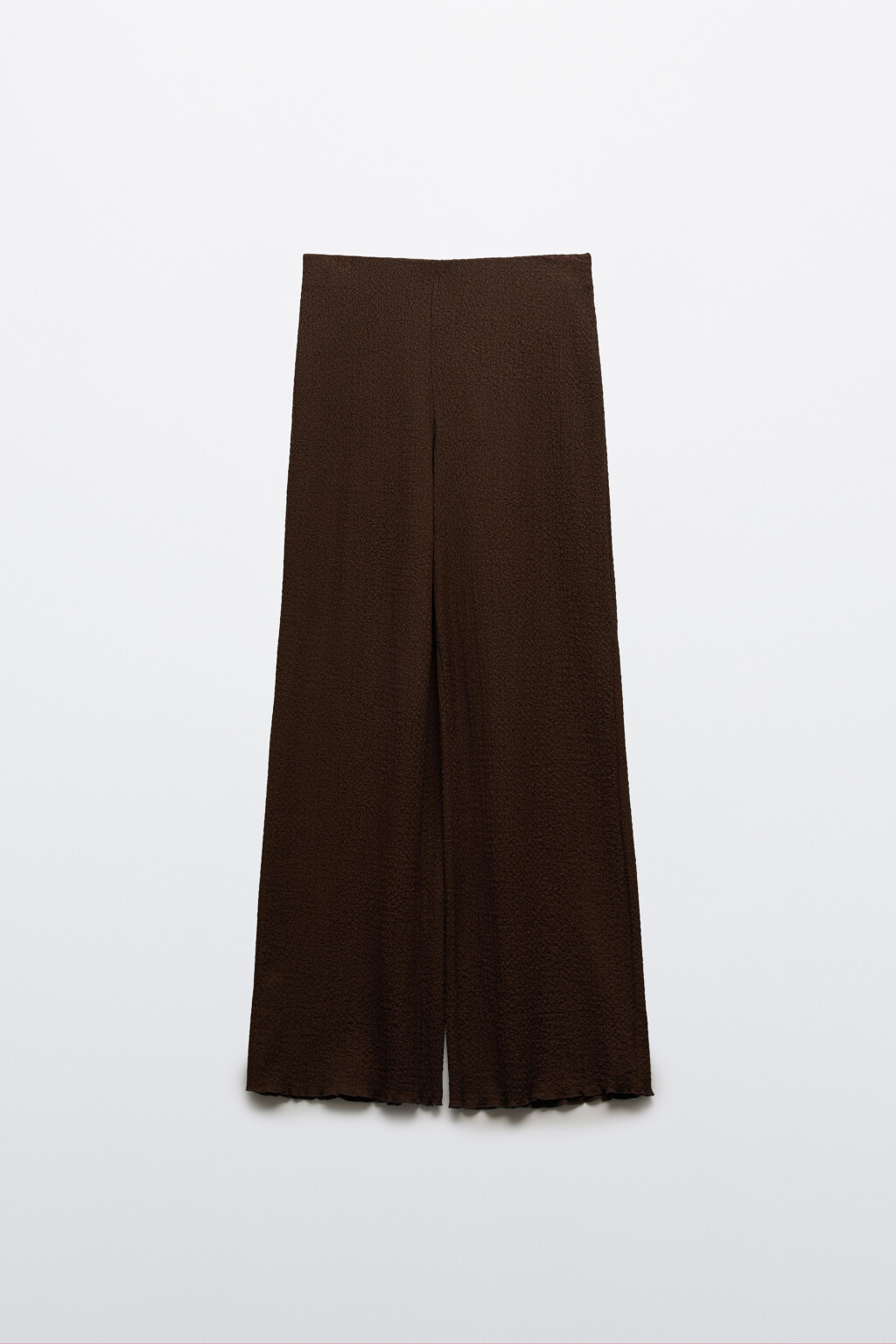 Брюки широкие трикотажные на резинке - цвет коричневый - 8