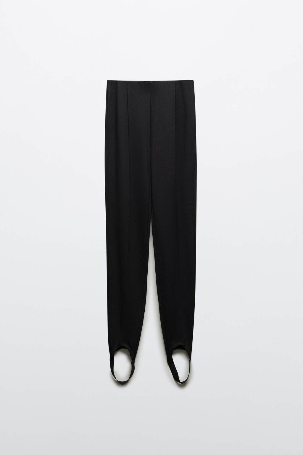 Легинсы облегающие со штрипками - цвет черный - 1