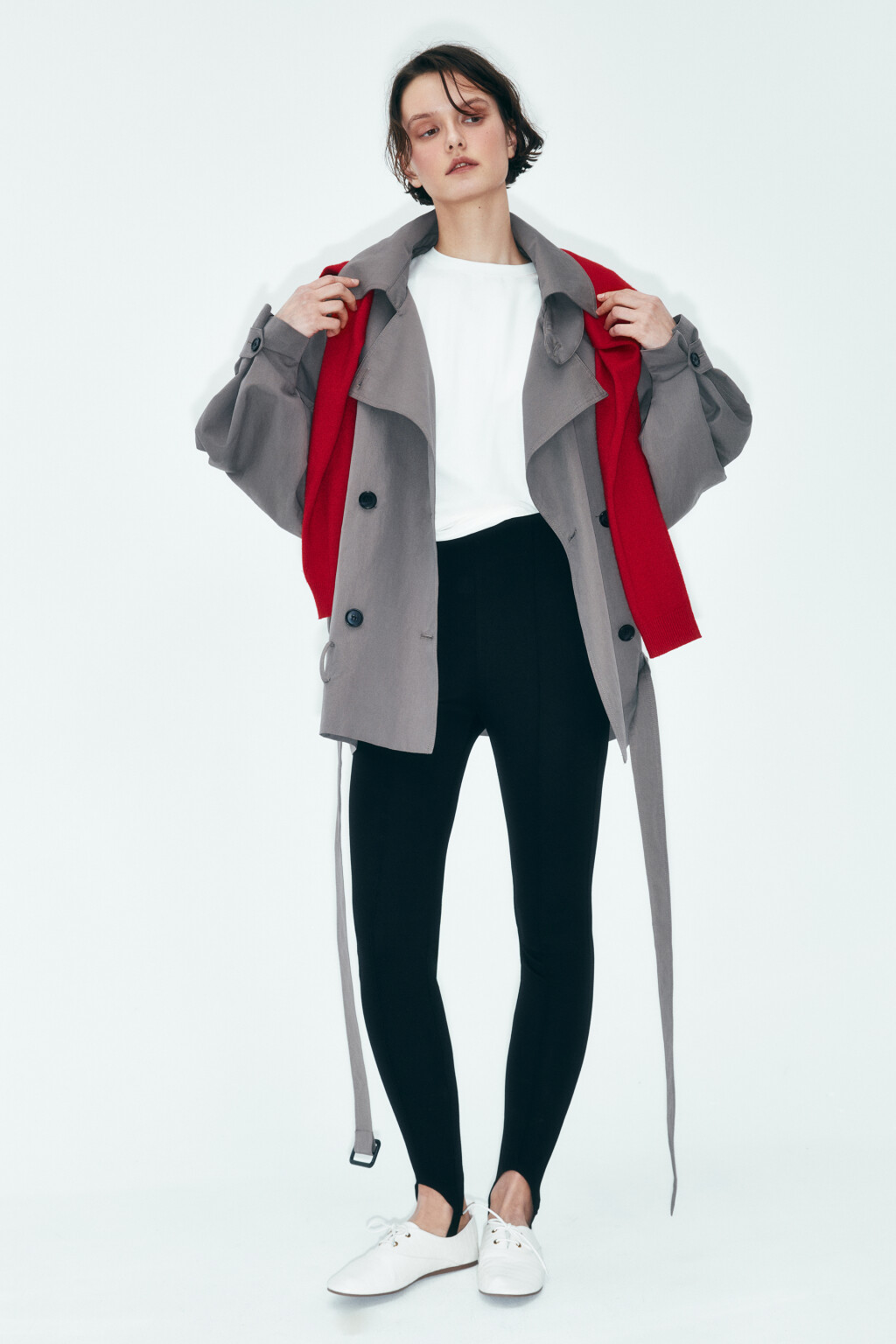 Легинсы облегающие со штрипками - цвет черный - 4