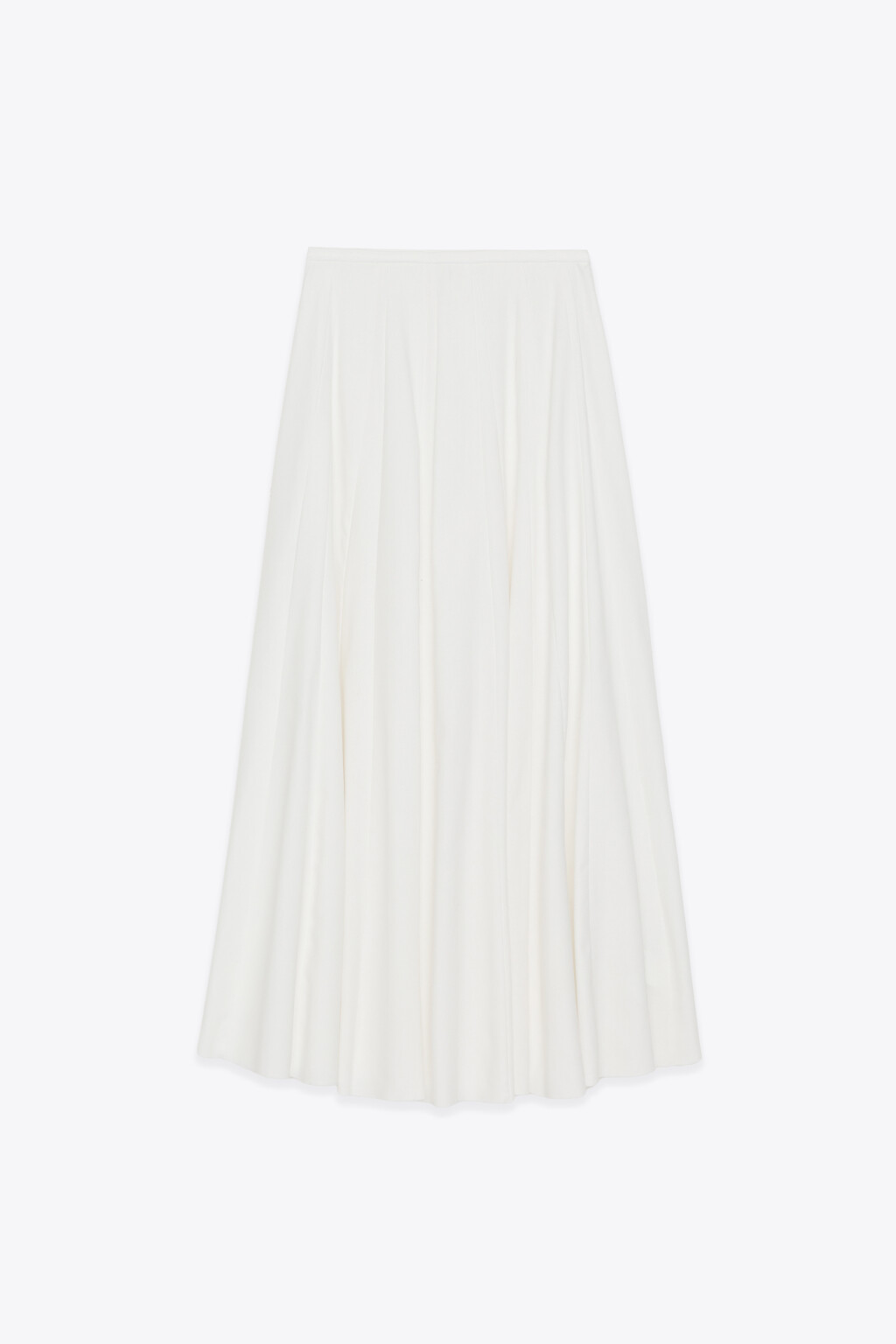 Юбка-трапеция макси с клиньями и льном - цвет бежевый - 1