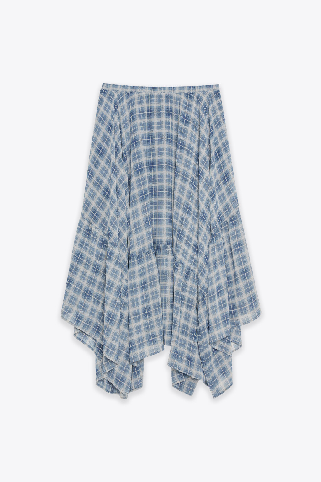 Юбка миди асимметричная с принтом - цвет синий - 9