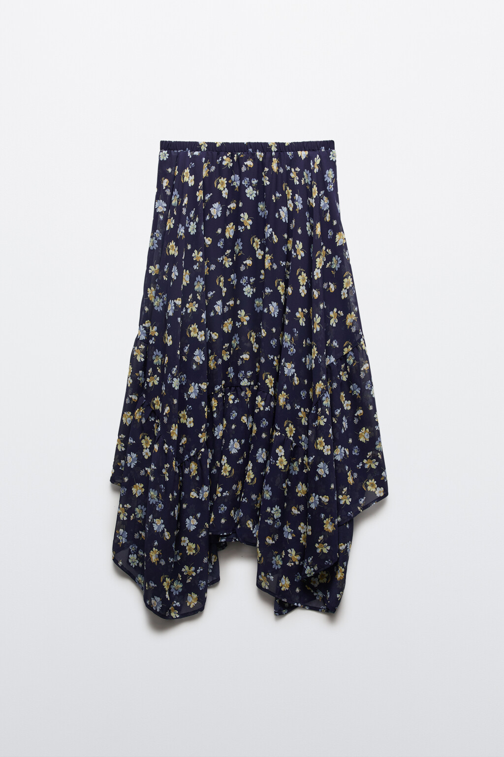 Юбка миди асимметричная с принтом - цвет черный - 7