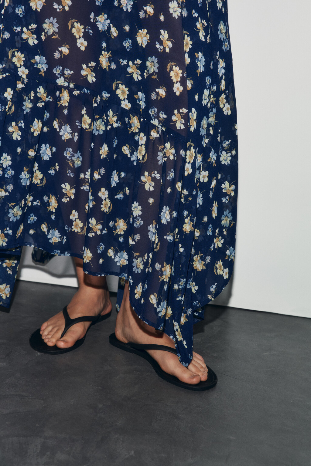 Юбка миди асимметричная с принтом - цвет черный - 6