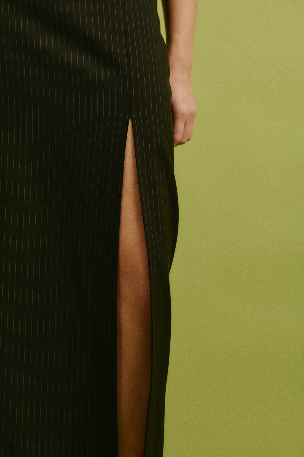 Юбка прямая миди в полоску - цвет черный - 5