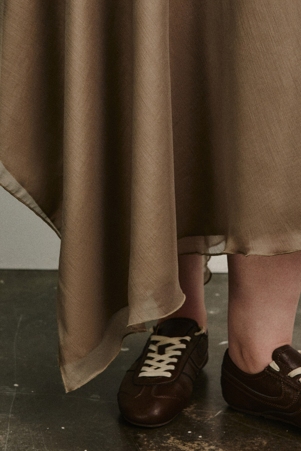 Юбка миди асимметричная со средней посадкой - цвет бежевый - 5