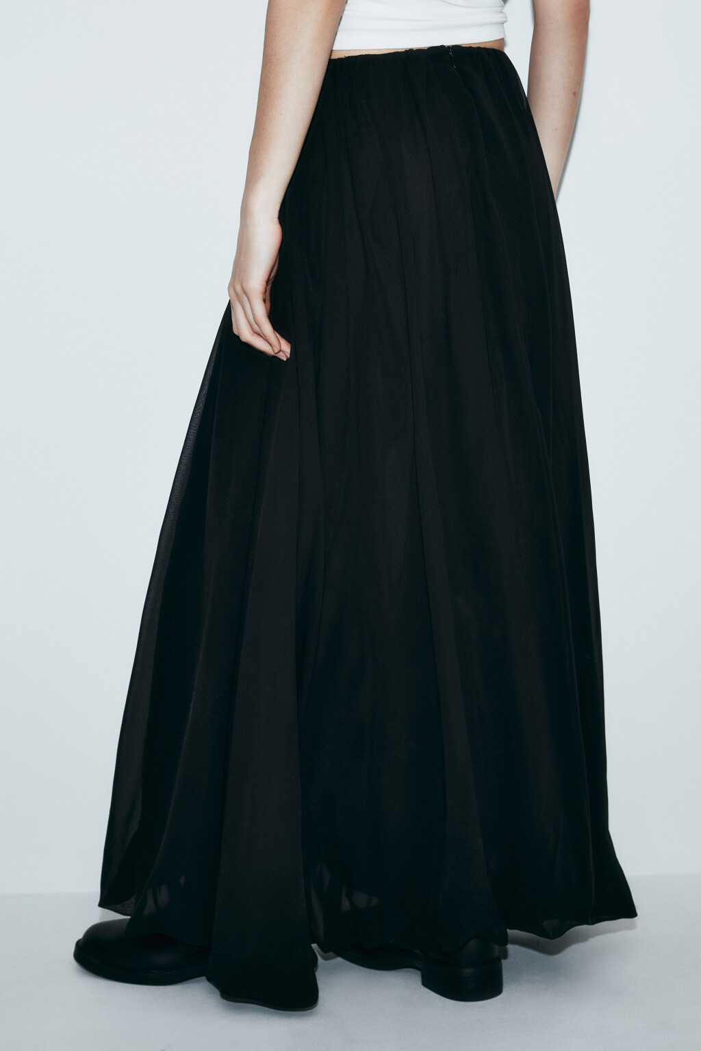 Юбка-баллон макси с высокой посадкой - цвет черный - 4