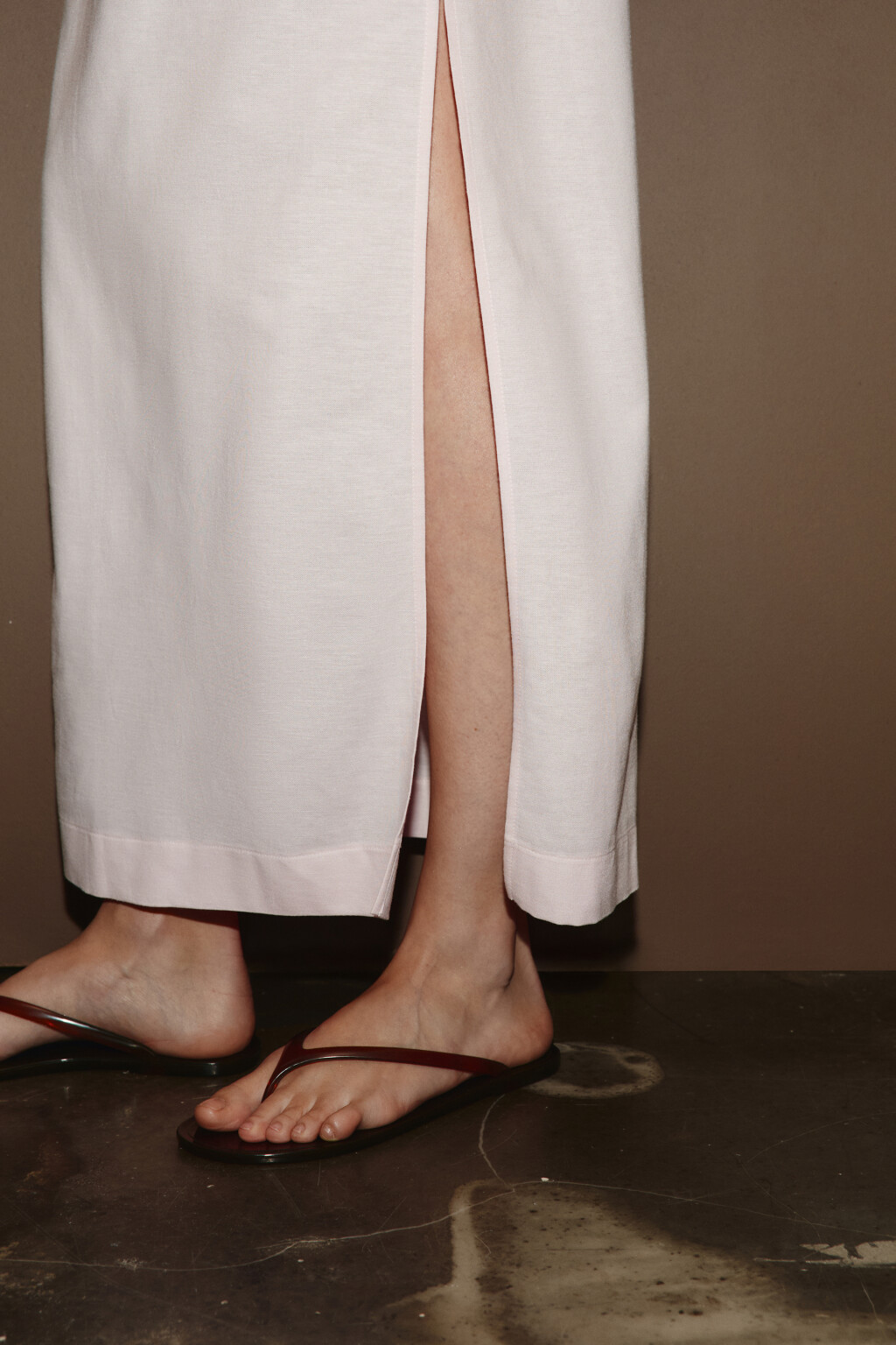 Юбка прямая макси хлопковая с разрезом - цвет розовый - 6