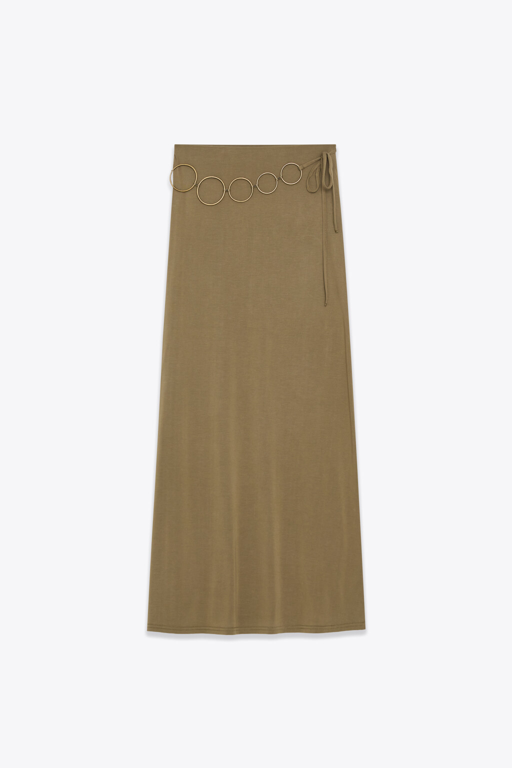 Юбка-годе из модала со средней посадкой - цвет зеленый - 1