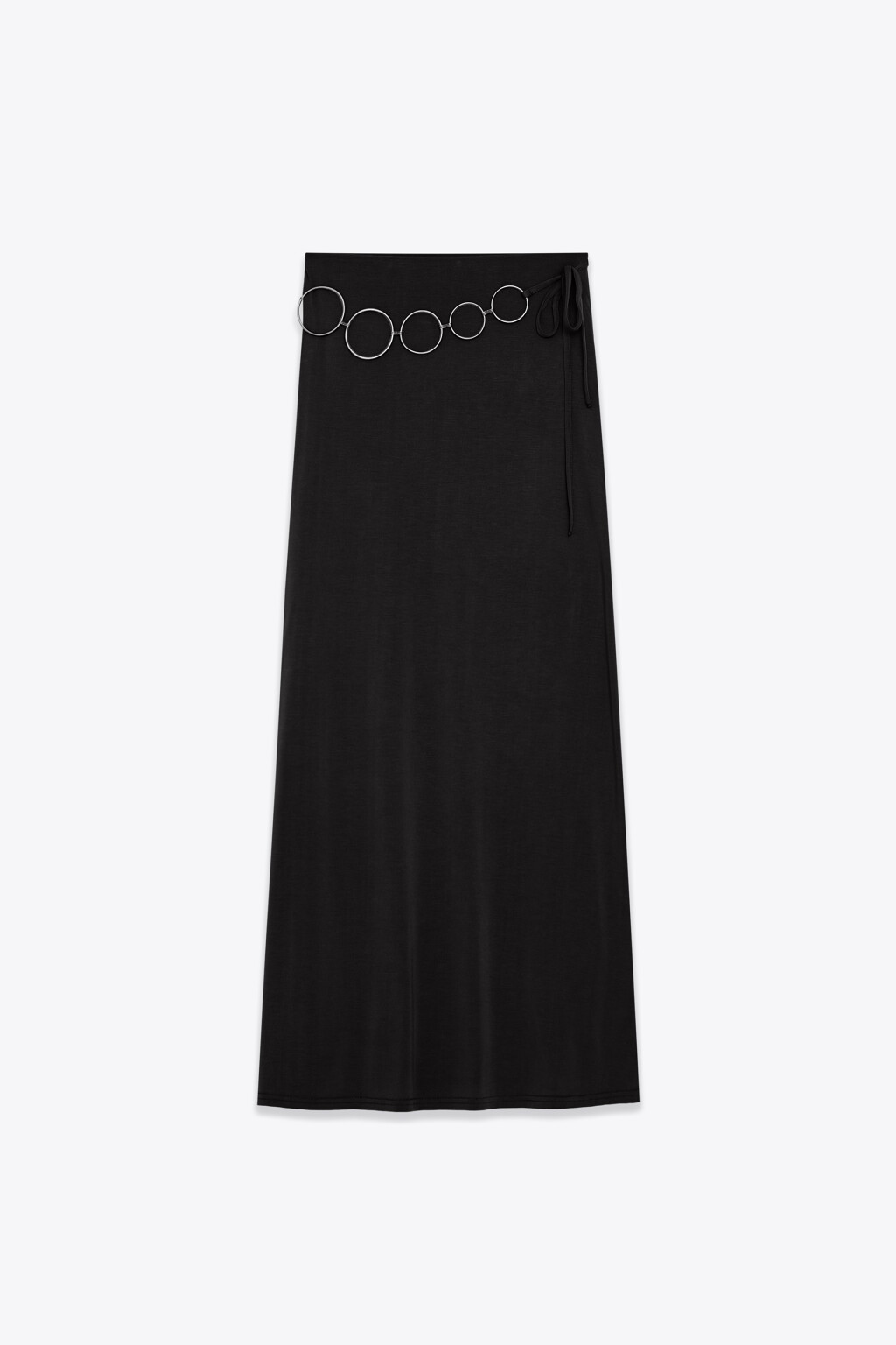 Юбка-годе из модала со средней посадкой - цвет черный - 1
