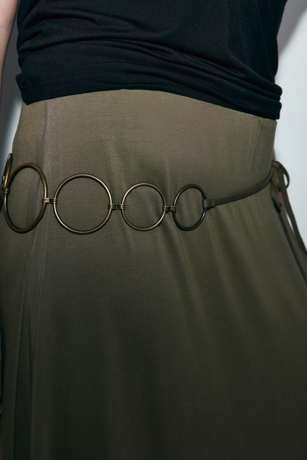 Юбка-годе из модала со средней посадкой - цвет зеленый - 6