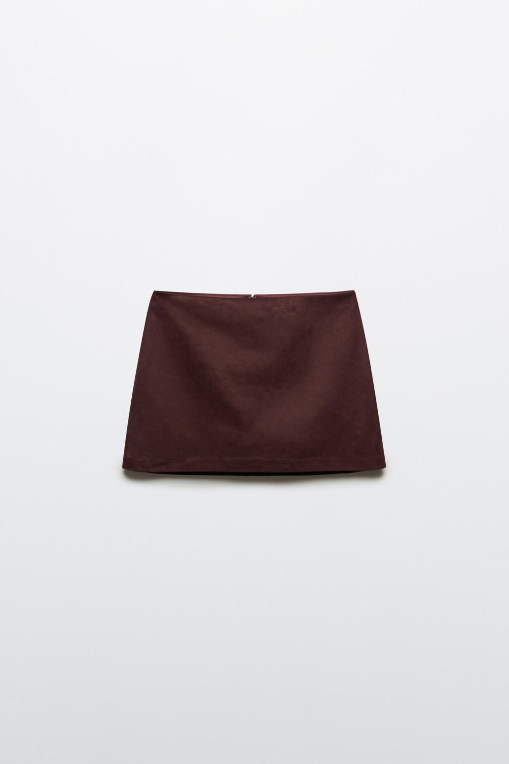 Юбка-шорты мини с замшевой фактурой - цвет коричневый - 7