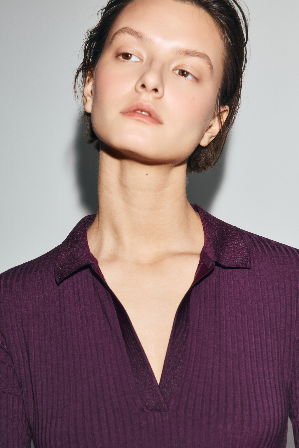 Платье-поло миди в рубчик - цвет красный - 5