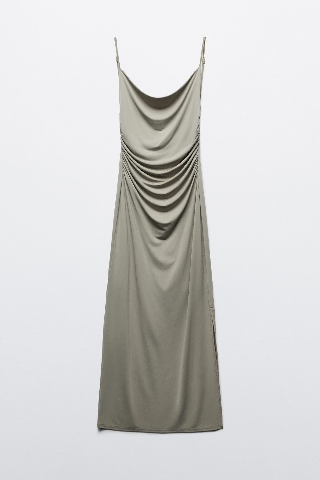 Платье-комбинация макси - цвет зеленый - 7