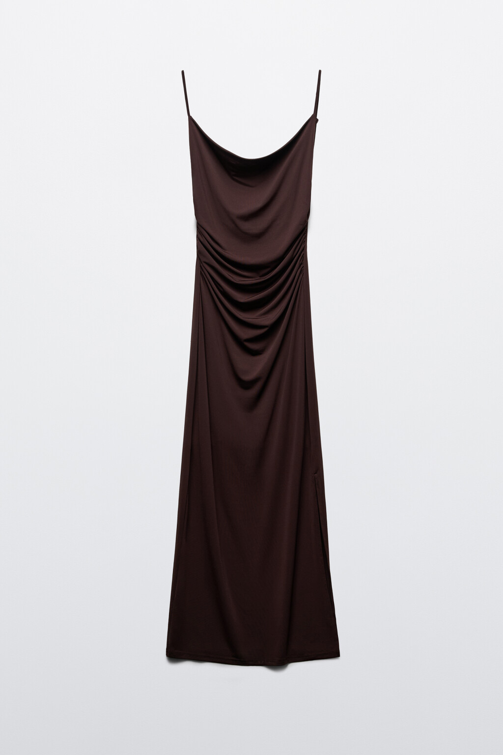 Платье-комбинация макси - цвет коричневый - 7