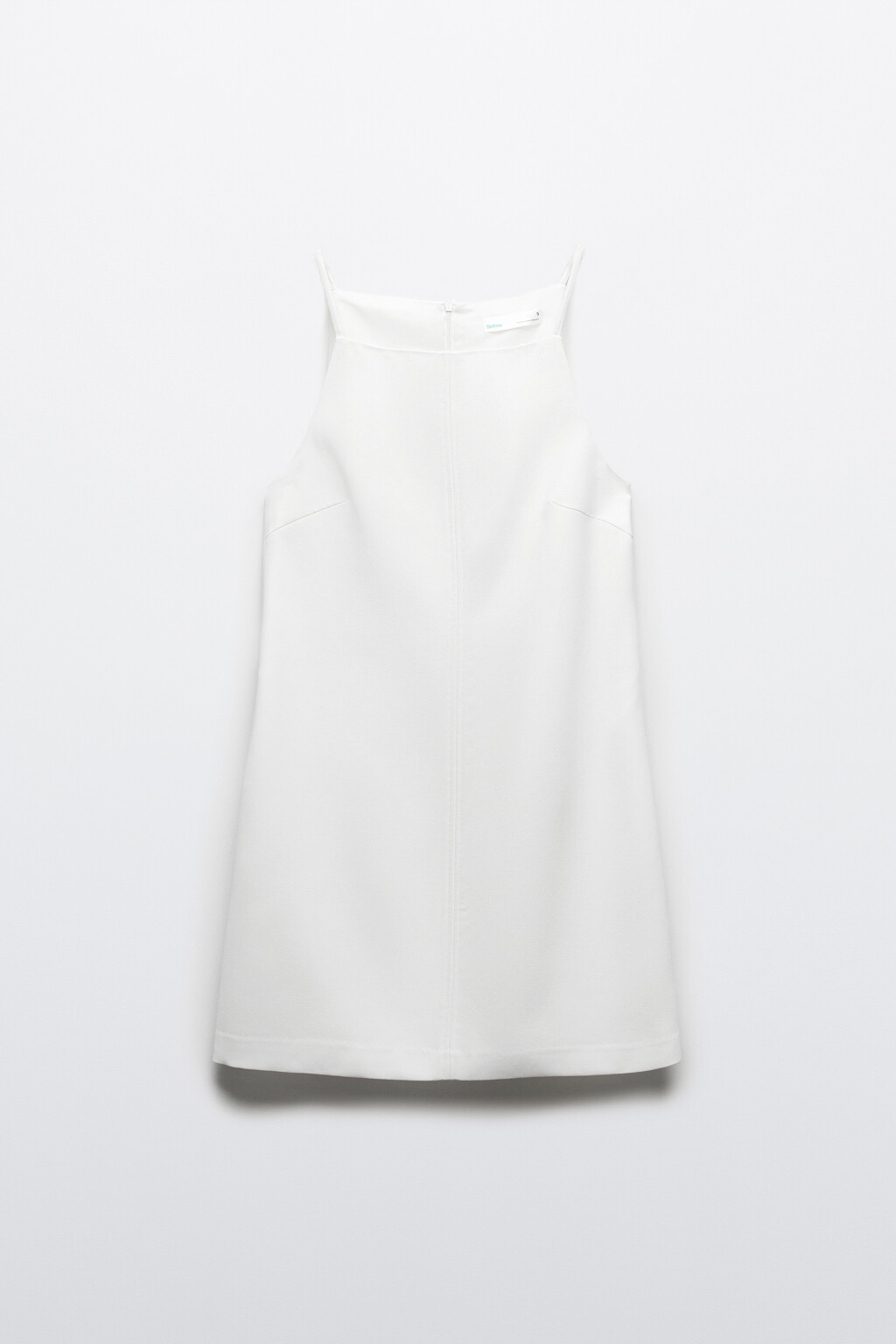 Платье-сарафан мини на тонких бретелях - цвет белый - 7