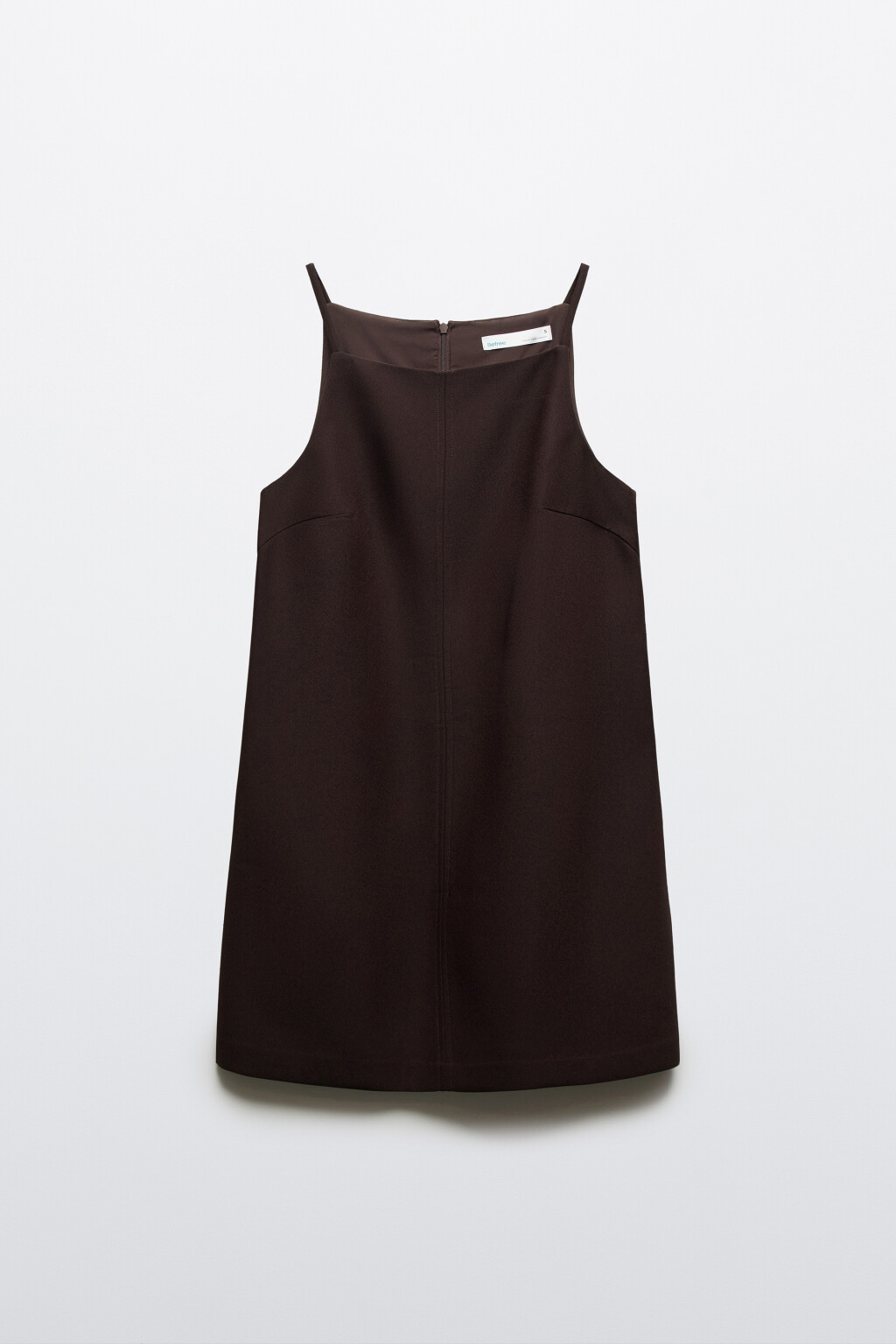 Платье-сарафан мини на тонких бретелях - цвет коричневый - 7