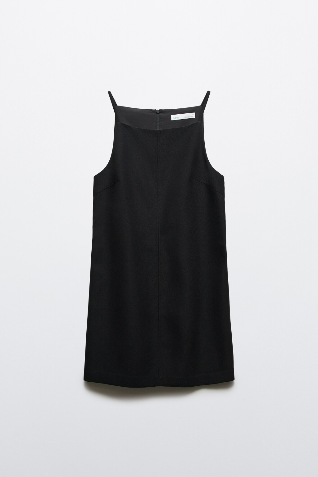 Платье-сарафан мини на тонких бретелях - цвет черный - 7