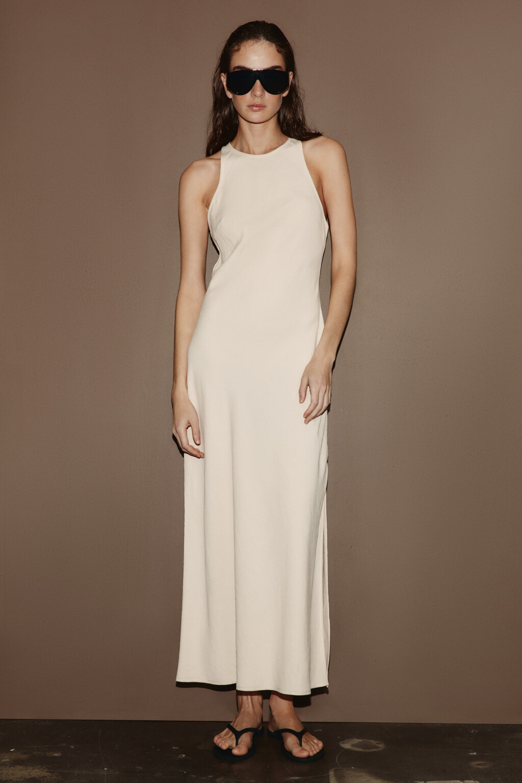 Платье-майка макси вискозное - цвет ванильный - 4