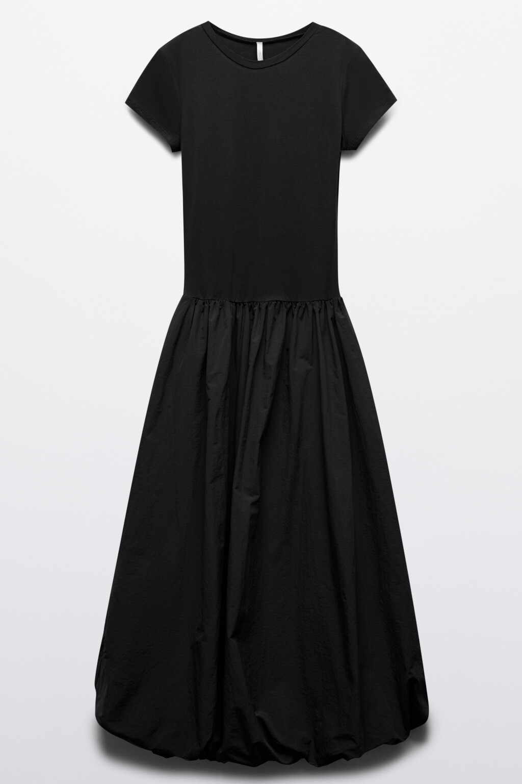 Платье-баллон макси хлопковое с пышной юбкой - цвет черный - 8