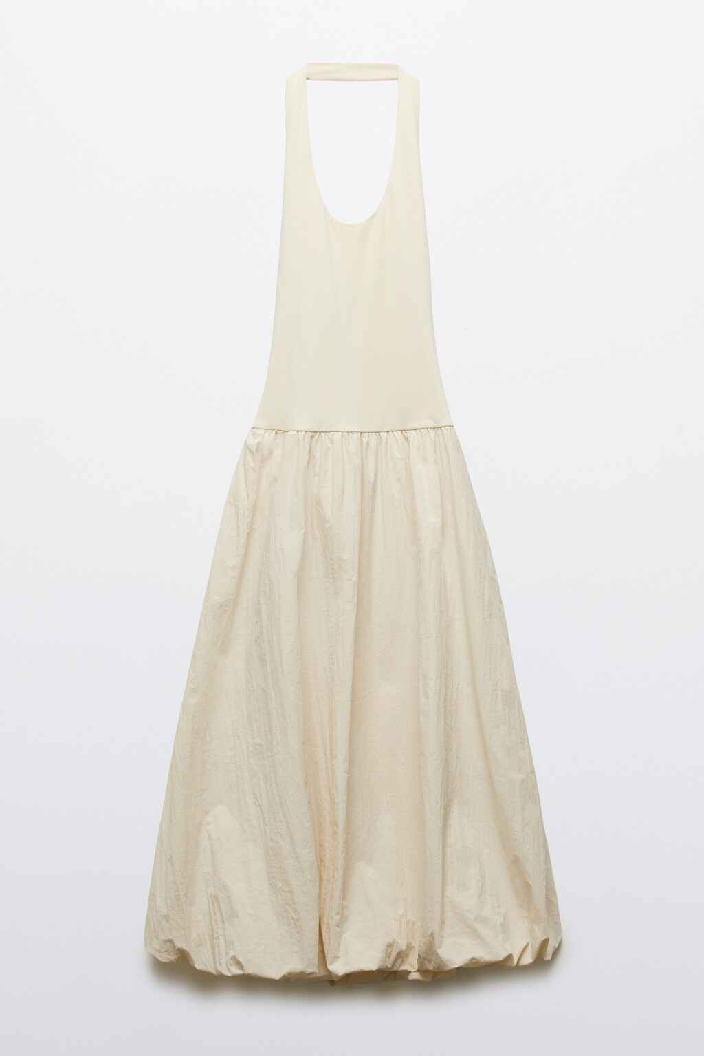 Платье-халтер облегающее с юбкой-баллоном - цвет молочный - 7