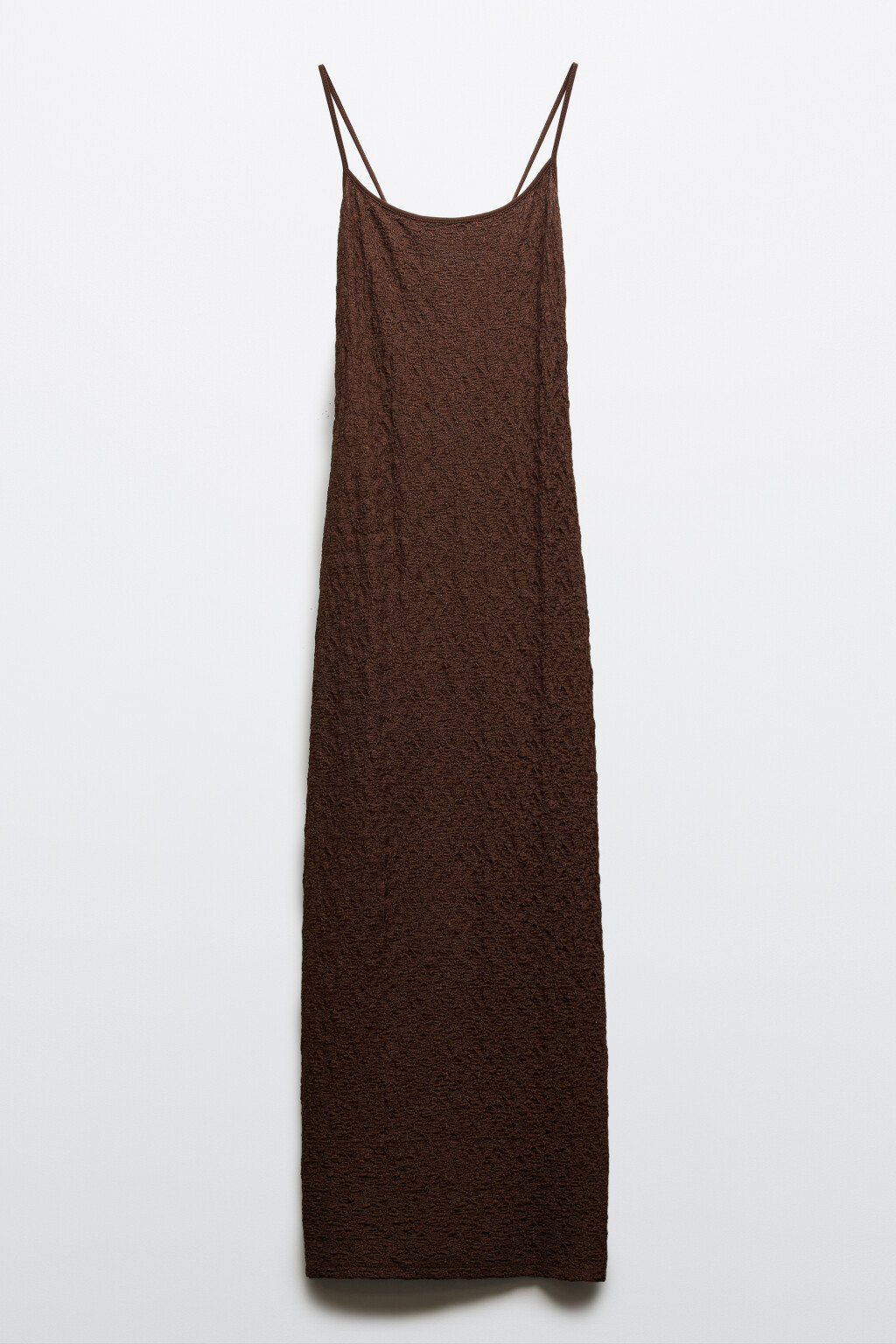 Платье-майка макси ажурное - цвет коричневый - 6