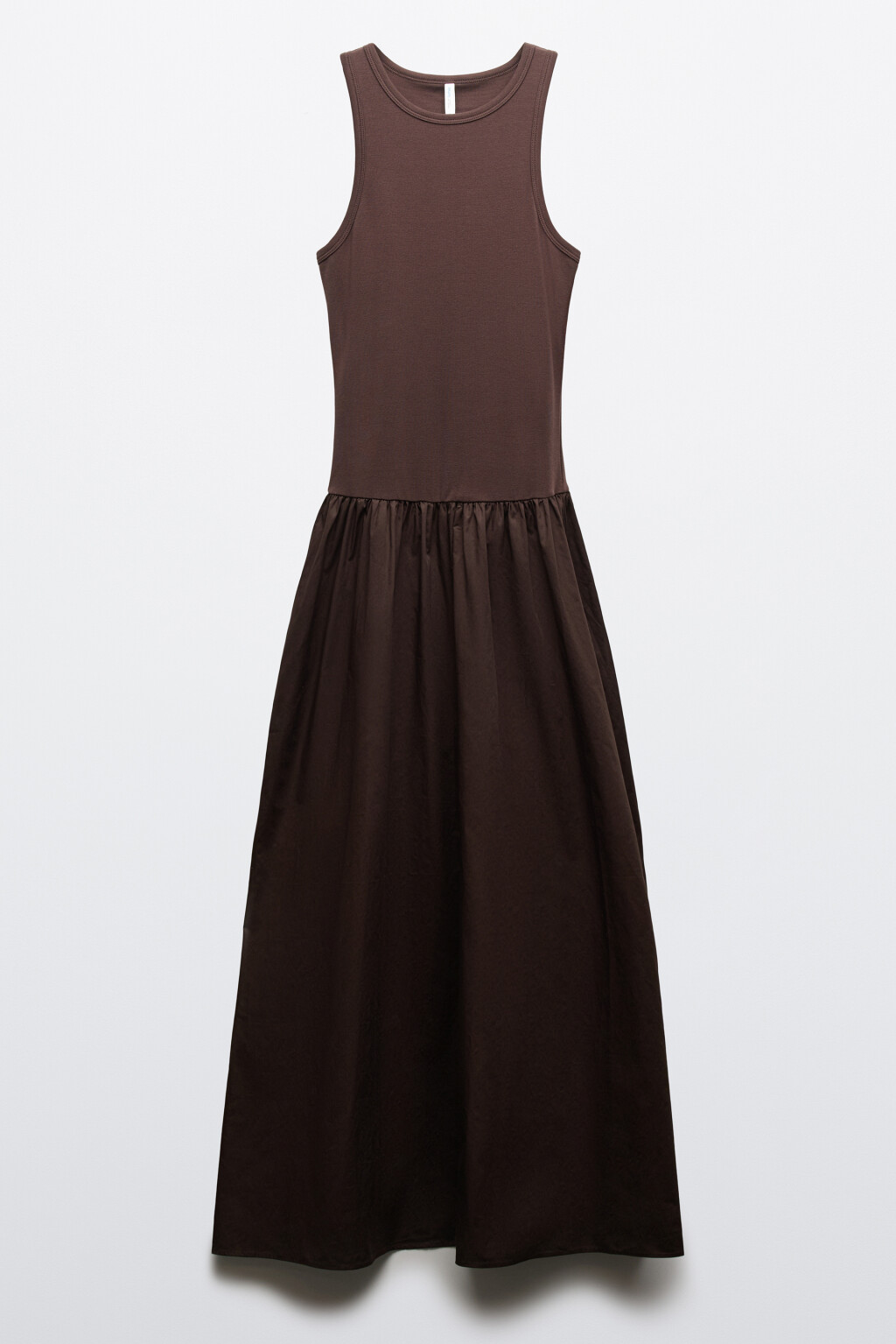 Сарафан миди в рубчик - цвет коричневый - 1