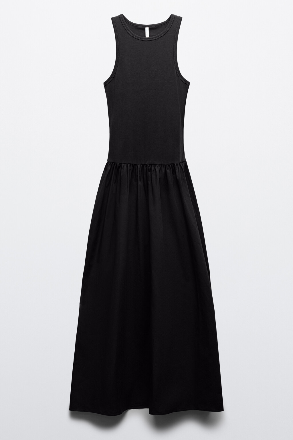 Сарафан миди в рубчик - цвет черный - 1