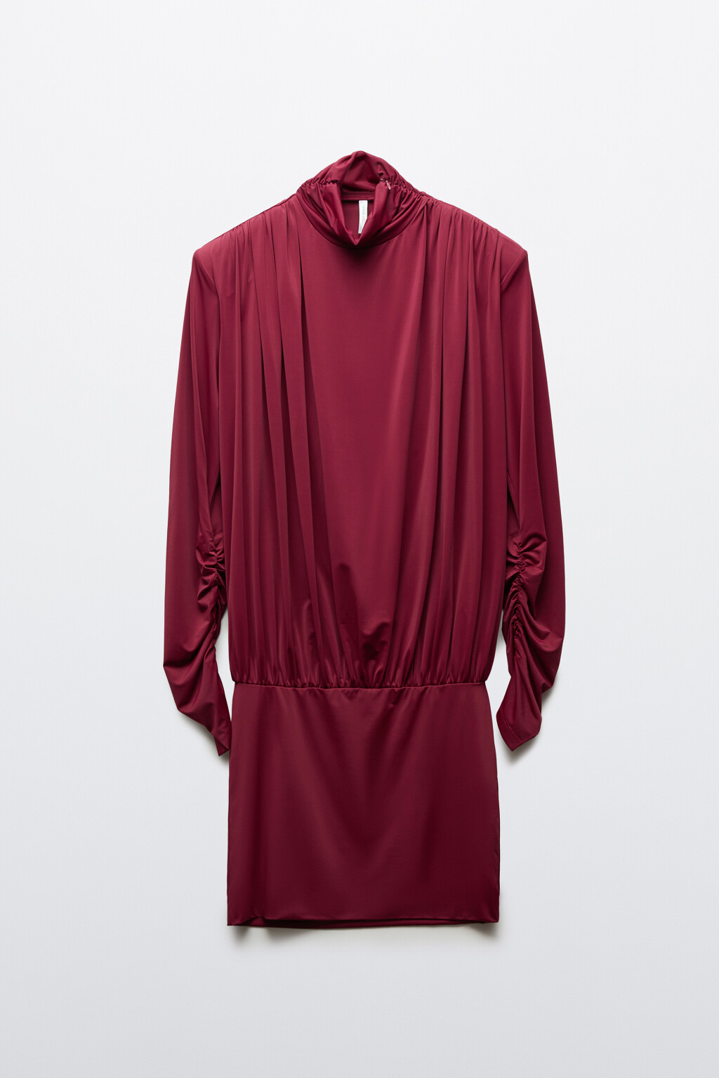 Платье мини с открытой спиной и подплечниками - цвет красный - 8