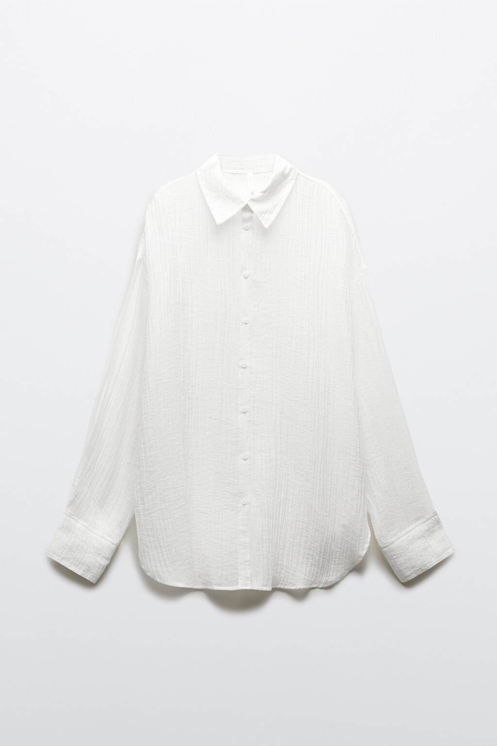 Рубашка оверсайз из фактурного лиоцелла - цвет белый - 8