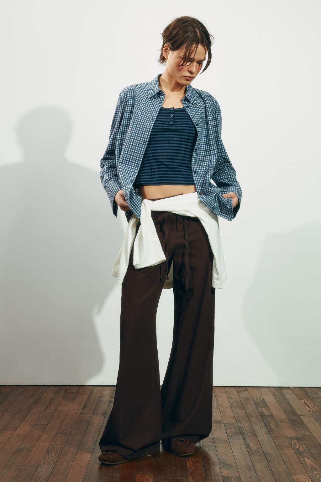 Рубашка прямая в клетку - цвет синий - 4