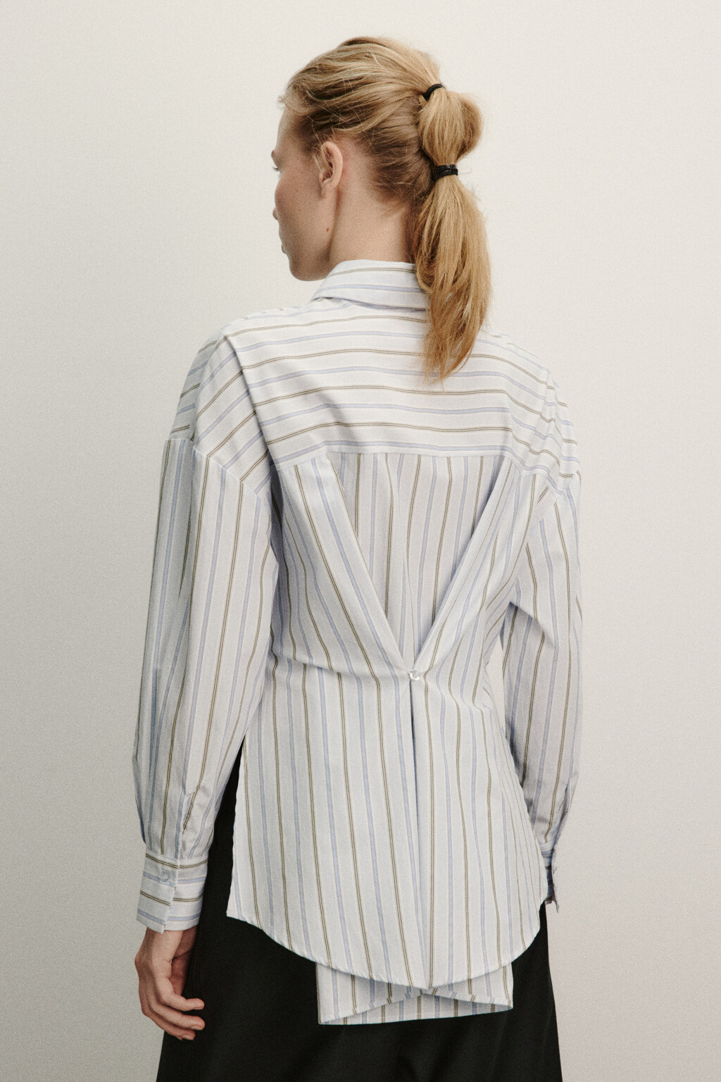 Рубашка-трансформер в полоску - цвет голубой - 4
