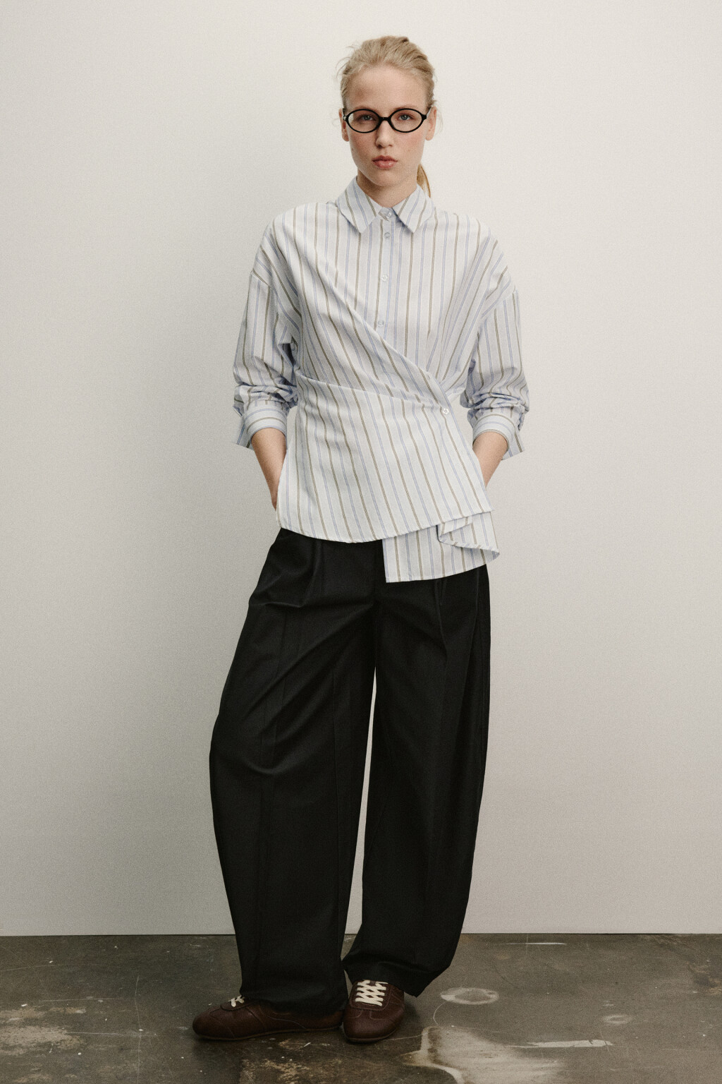 Рубашка-трансформер в полоску - цвет голубой - 5