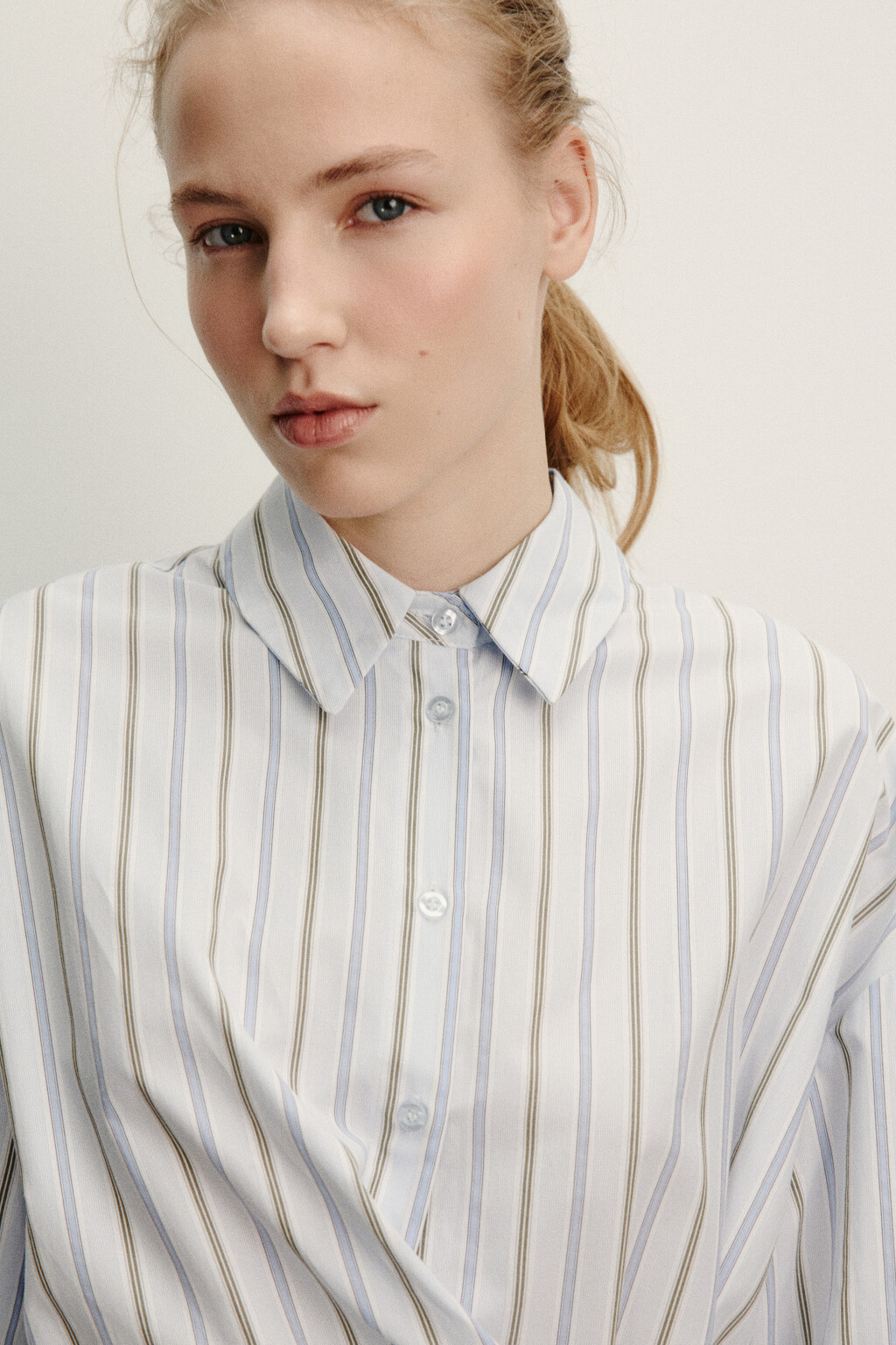 Рубашка-трансформер в полоску - цвет голубой - 6
