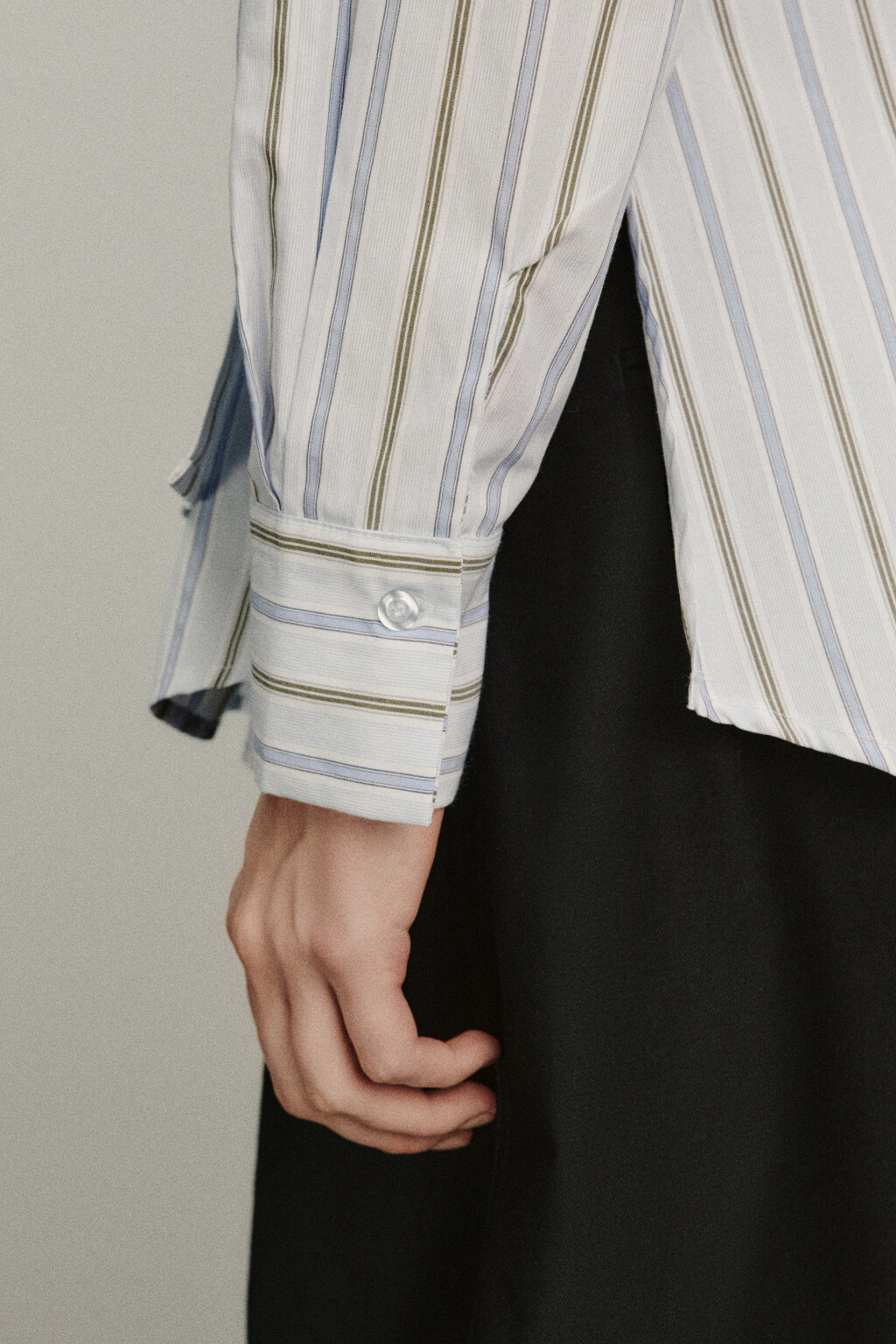 Рубашка-трансформер в полоску - цвет голубой - 7