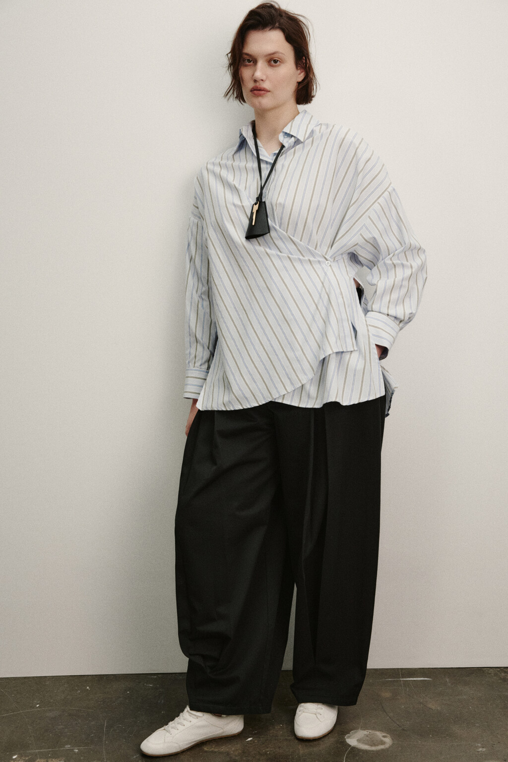 Рубашка-трансформер в полоску - цвет голубой - 2