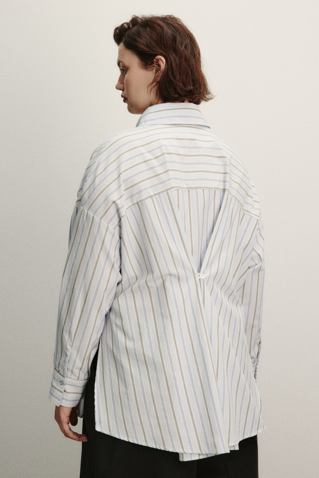 Рубашка-трансформер в полоску - цвет голубой - 4