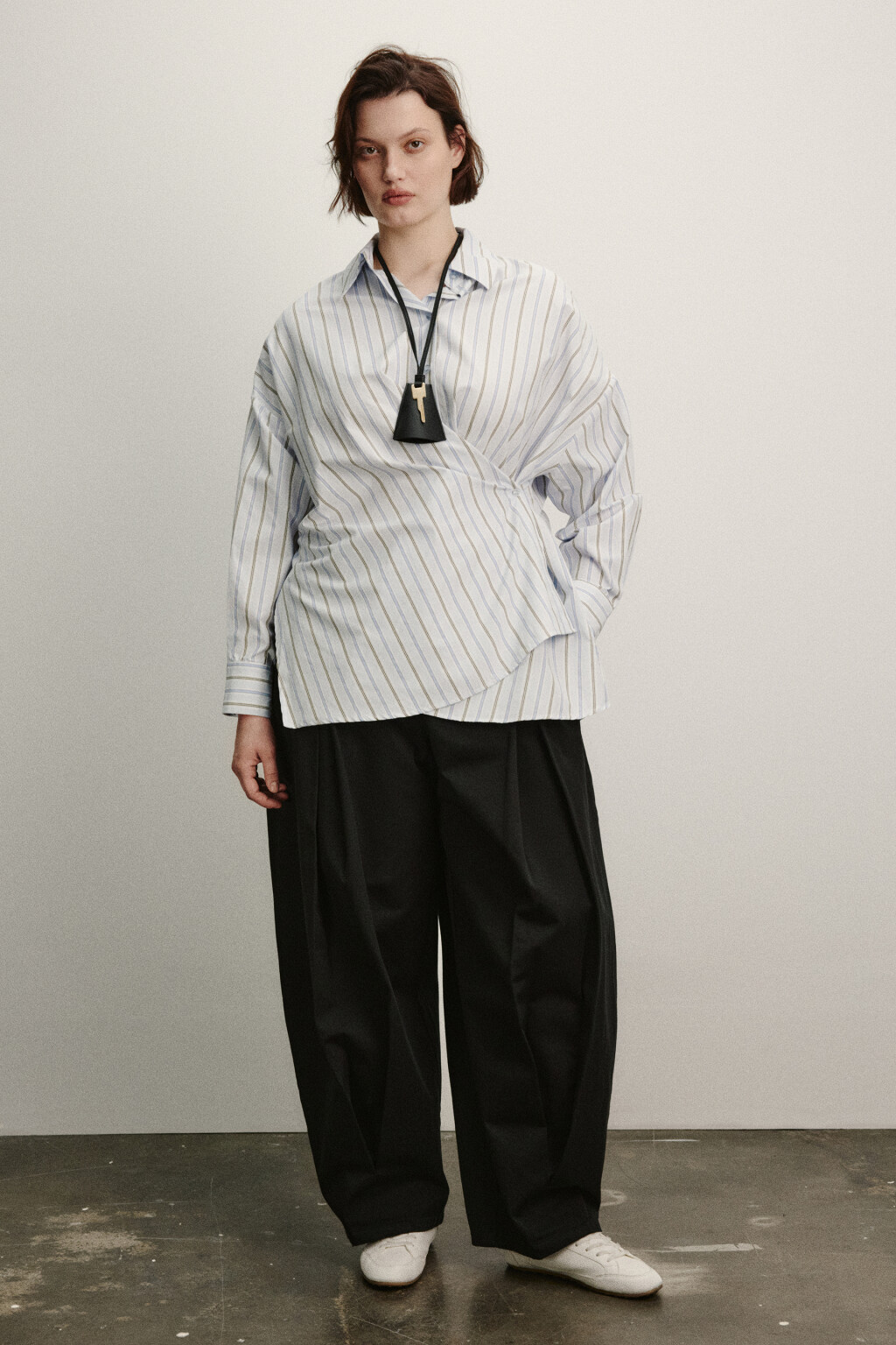 Рубашка-трансформер в полоску - цвет голубой - 5