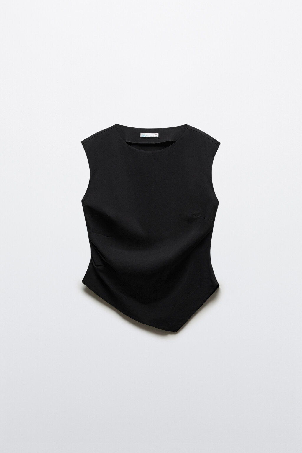 Блузка-топ полуприлегающая с асимметричным низом - цвет черный - 7