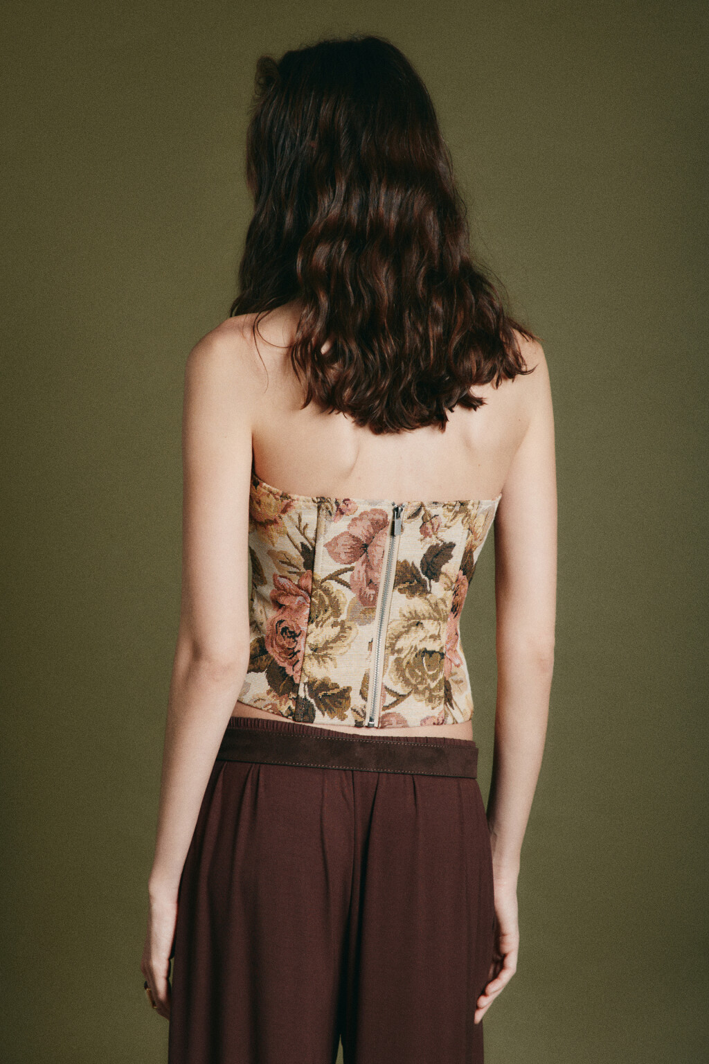 Топ-корсет на шнуровке из гобелена - цвет мультиколор - 3