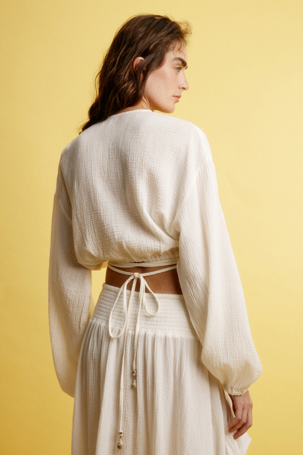 блузка женская - цвет белый - 3