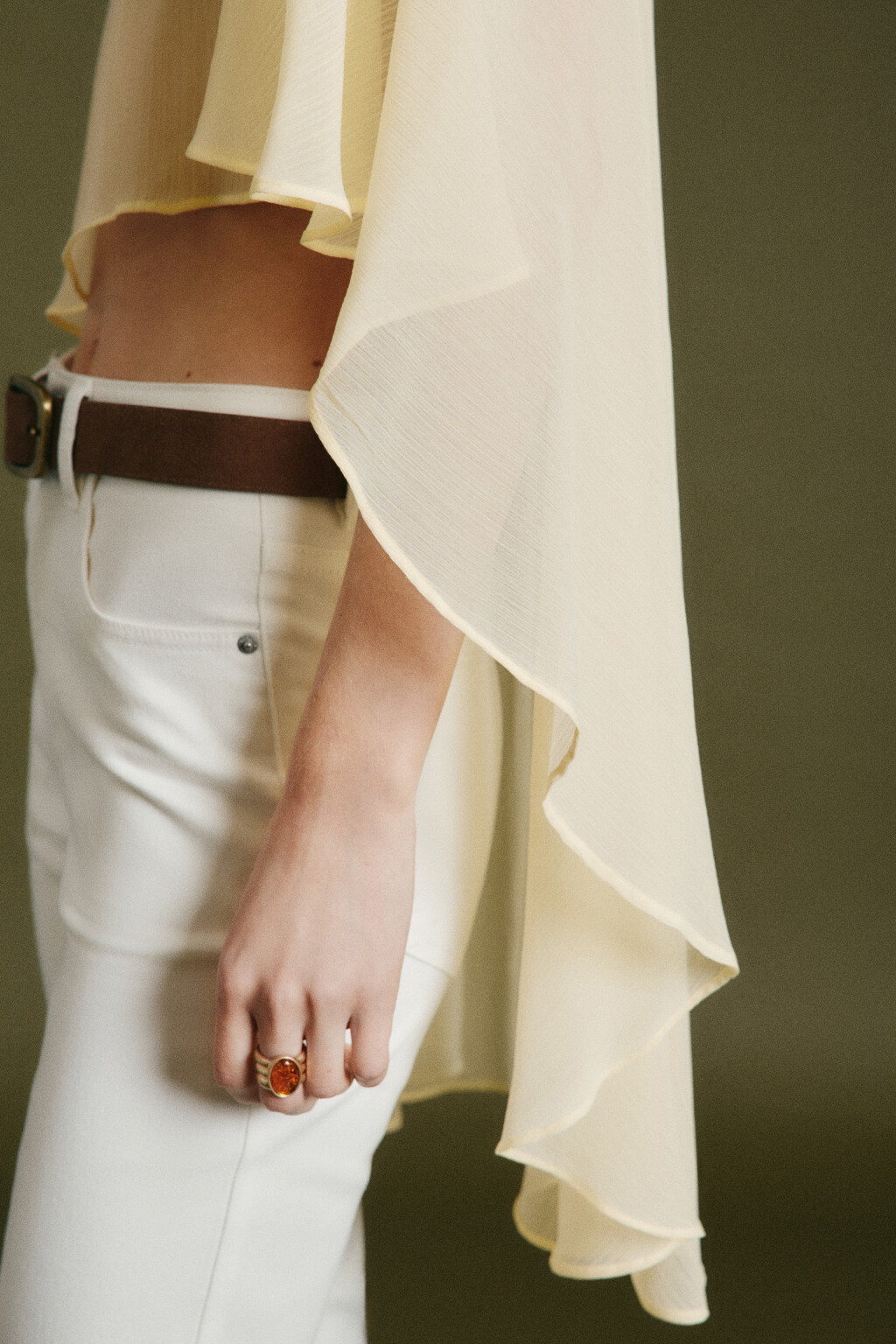 Кейп шифоновый полупрозрачный - цвет желтый - 5