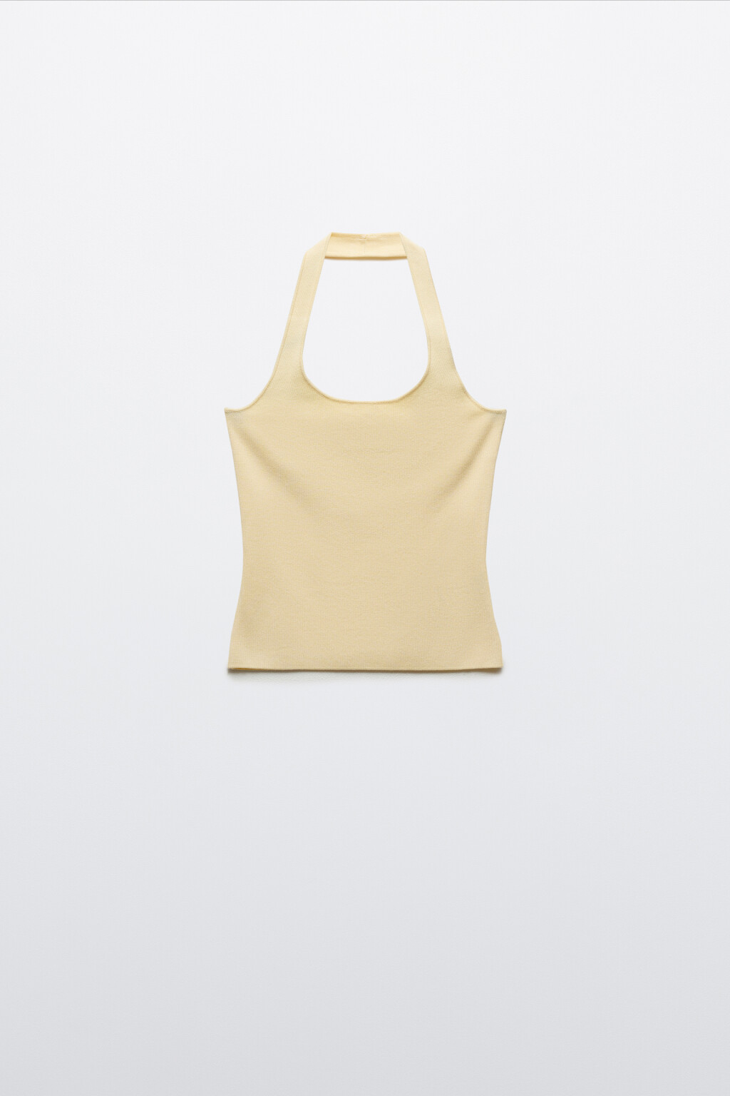 Топ-халтер вязаный вискозный в рубчик - цвет желтый - 7